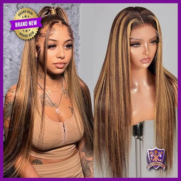 13x6 HD Lace Front Wig Human Hair 200% Density Straight 24 Inch main image 4